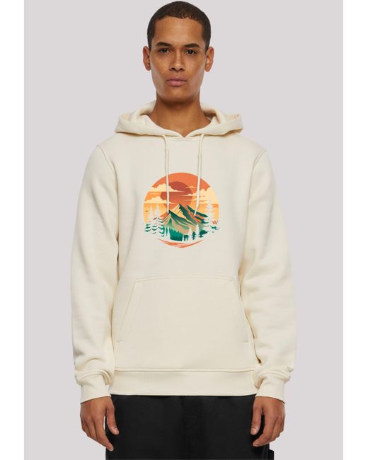 F4NT4STIC Kapuzenpullover Sonnenuntergang Berglandschaft Premium Qualität in Natural für Herren