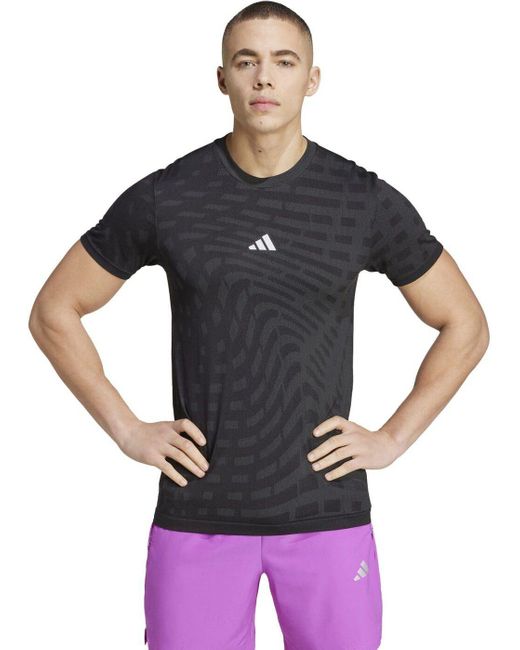 Adidas Kurzarmshirt GYM+ SEAML TEE BLACK/GRESIX für Herren