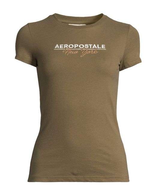 Aéropostale Green T-Shirt (1-tlg) Stickerei