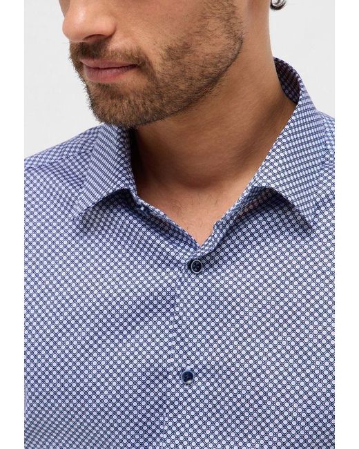 Eterna Langarmhemd in Blue für Herren