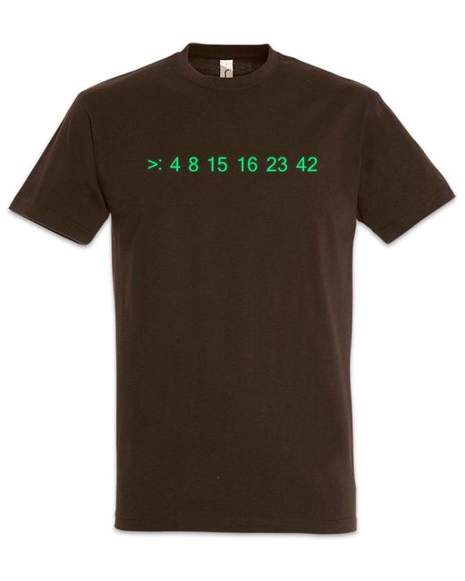 Urban Backwoods Print- Lost Code T-Shirt number Numbers Nummer 4 8 15 16 23 42 Lotto in Black für Herren