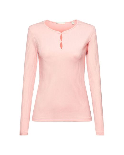 Edc By Esprit Langarmshirt Langarm-Rippshirt (1-tlg) in Pink | Lyst DE