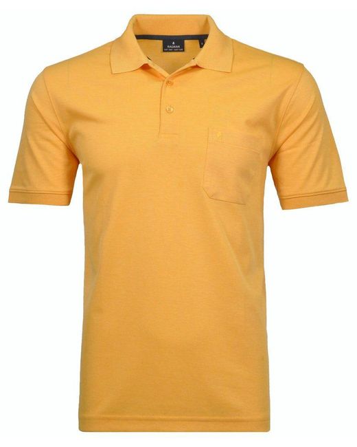 RAGMAN Poloshirt Kurzarm Softknit in Orange für Herren