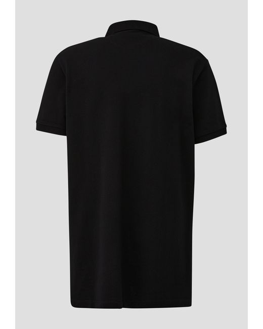 S.oliver Kurzarmshirt Poloshirt aus Baumwolle mit -Detail Artwork, Stickerei, Logo in Black für Herren
