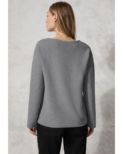 Cecil Gray Glitzerndes langarm Shirt - Sweatshirt mit Glitzereffekt