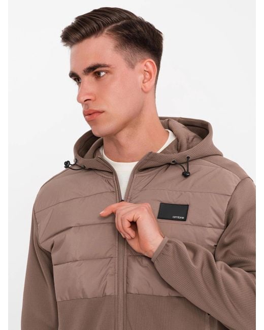 Ombre Allwetterjacke Leichte jacke aus Materialkombinationen mit Kapuze in Gray für Herren