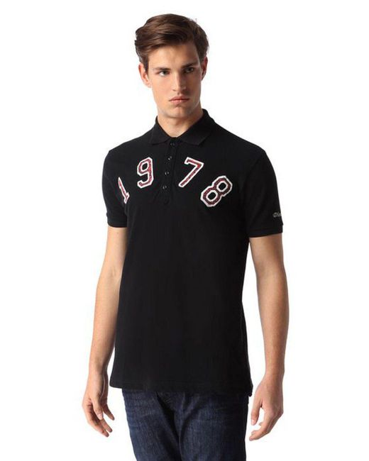DIESEL T-DANIEL-AB CAMICIA Shirt Poloshirt in Black für Herren