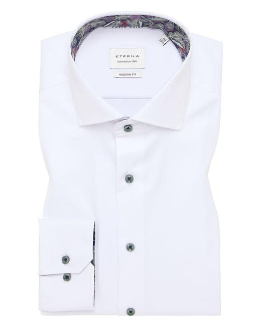 Eterna Langarmhemd in White für Herren