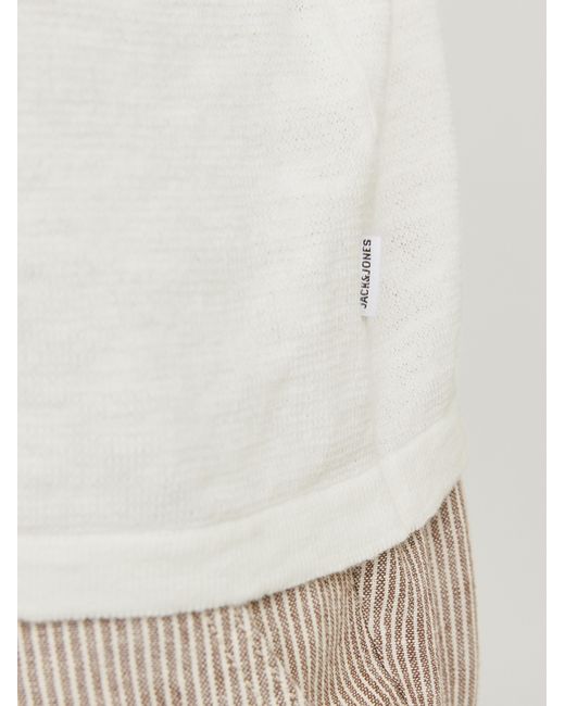 Jack & Jones Rundhalspullover JJESUMMER KNIT CREW NECK SN mit Rundhalsausschnitt in White für Herren