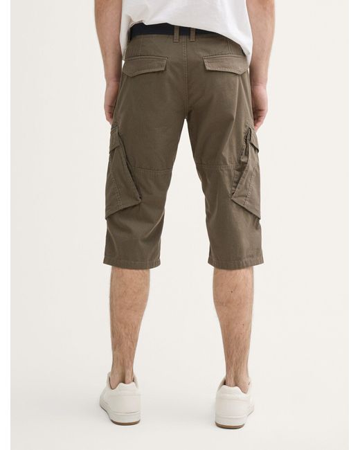 Tom Tailor TTMAX Overknee Cargo Shorts mit Gürtel in Natural für Herren