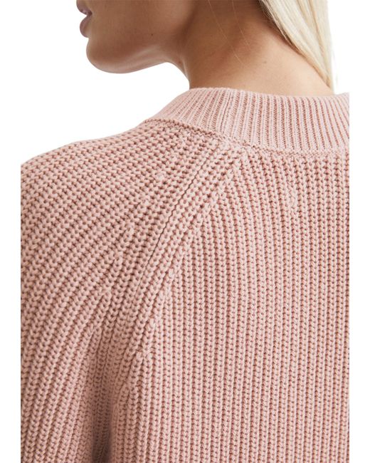 Marc O' Polo Pink Strickpullover im klassisch-eleganten Halbpatentmuster designt
