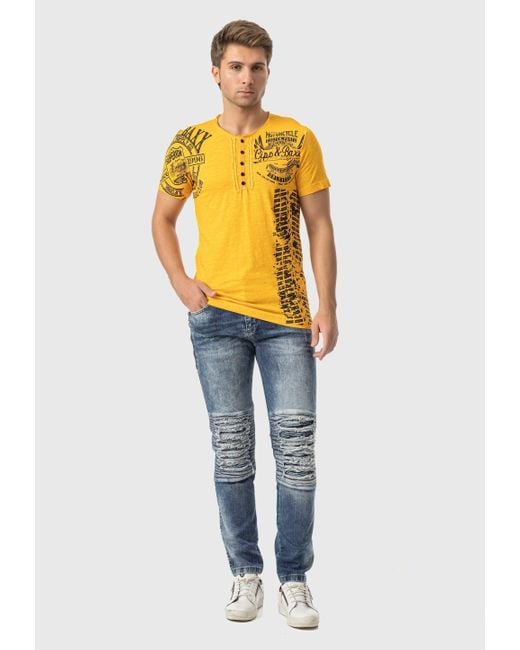 Cipo & Baxx 5-Pocket- Jeans im Used-Look in Blue für Herren