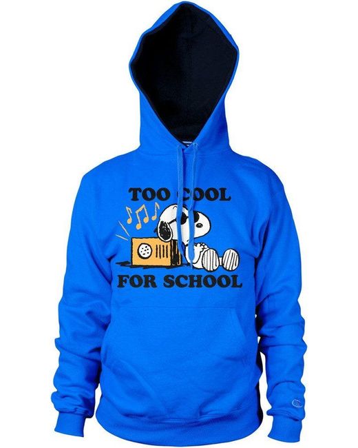 PEANUTS Worldwide LLC Snoopy Too Cool For School Hoodie in Blue für Herren