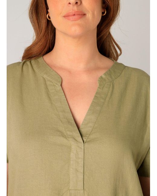 Base Level Curvy Green Tunikakleid Yacinthe mit Leinen
