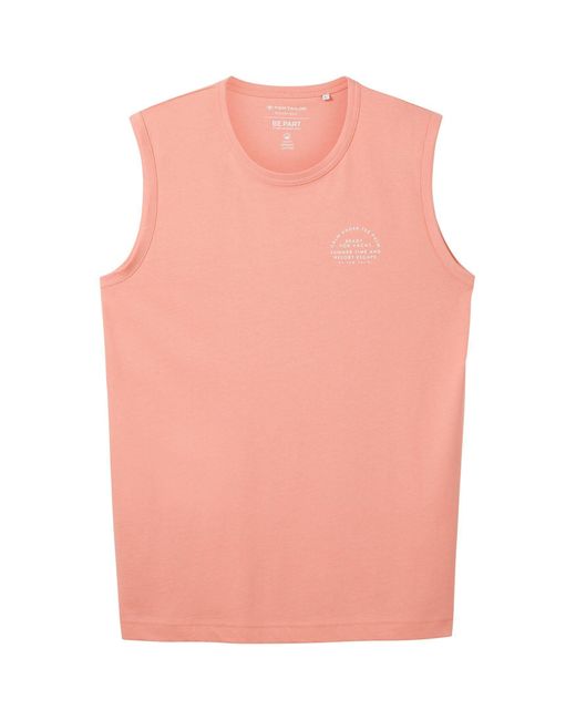 Tom Tailor T-Shirt Tanktop mit Bio-Baumwolle in Pink für Herren