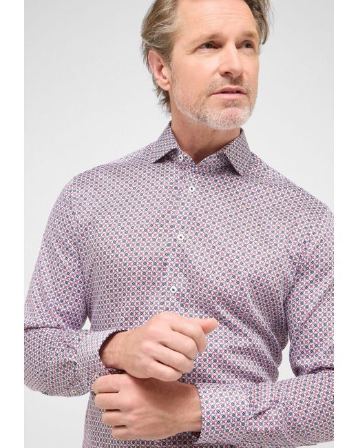 Eterna Langarmhemd MODERN FIT EASY IRON (bügelleicht) in Purple für Herren