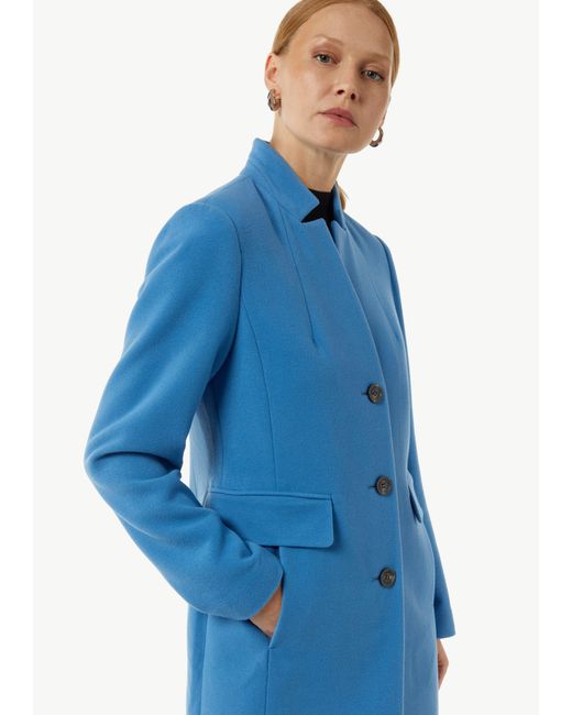 Comma, Blue Langmantel Klassischer Mantel mit seitlichen Eingrifftaschen Teilungsnaht