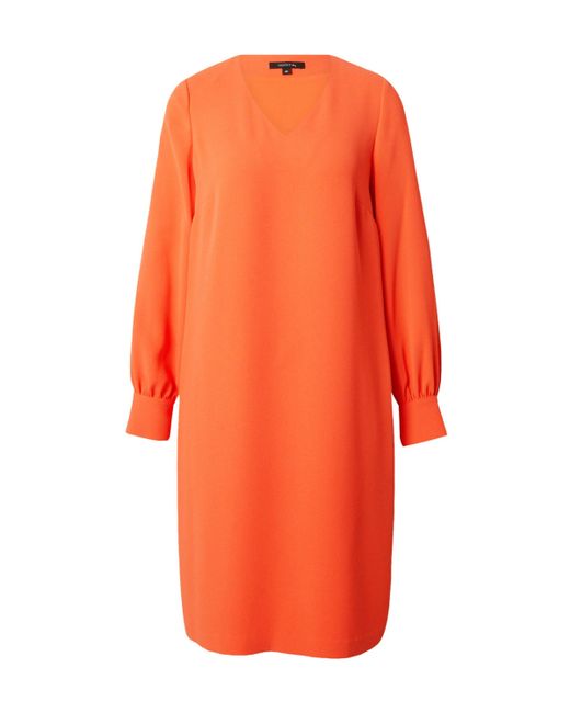 Comma, Orange Sommerkleid (1-tlg) Plain/ohne Details