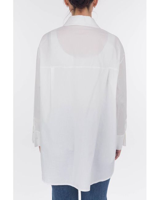 La Strada White Langarmbluse