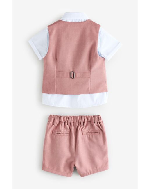 Baker by Ted Baker Kinderanzug by Ted Baker Hemd, Weste und Shorts im Set (4-tlg) in Pink für Herren