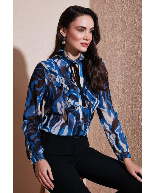 LELA Blue Longbluse Regular Fit (1-tlg)