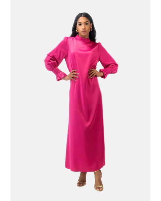 Elara Pink Maxikleid Abaya (1-tlg)