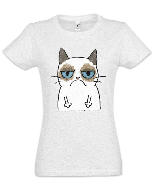 Urban Backwoods White Print-Shirt Grumpy Cat II T-Shirt Cats Katze Gatto Gamer Games Gaming Nerd