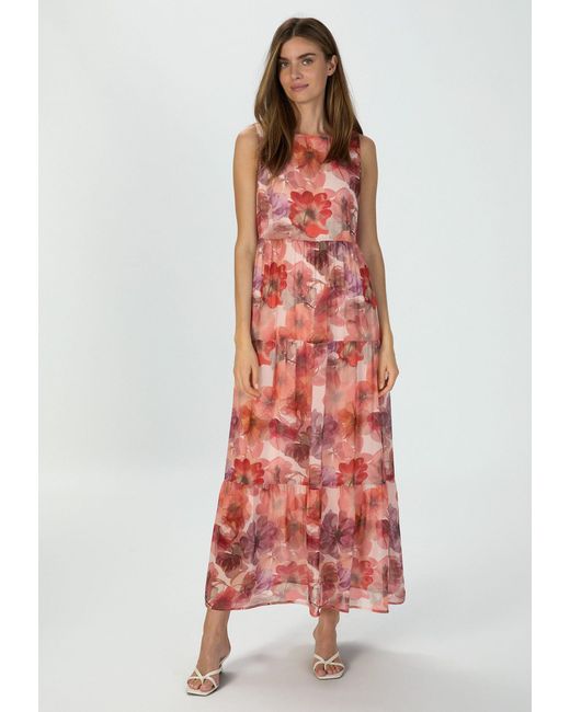 MARC AUREL Red Maxikleid mit Blumenprint