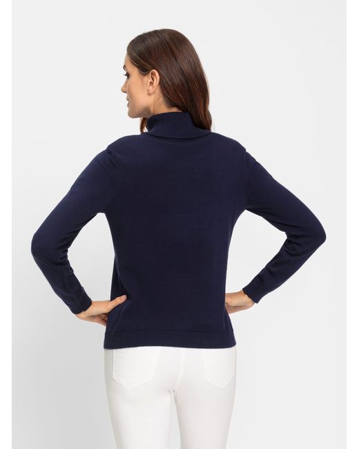 heine Blue Strickpullover Rollkragenpullover