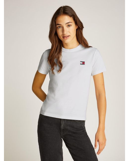 Tommy Hilfiger White T-Shirt TJW REG TEE mit Logo-Badge