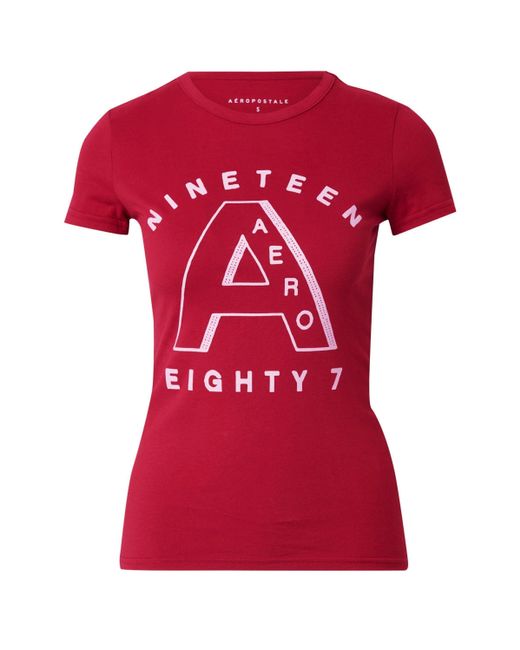 Aéropostale Red T-Shirt NINETEEN EIGHTY 7 (1-tlg) Plain/ohne Details