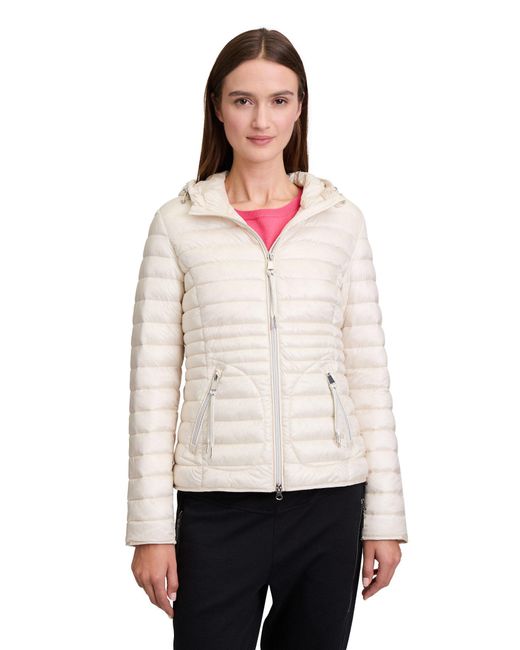 Cartoon White Steppjacke mit Reißverschlusstaschen