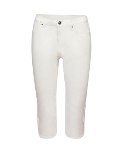 Edc By Esprit Caprijeans Capri-Jeans mit mittelhohem Bund in Weiß | Lyst DE