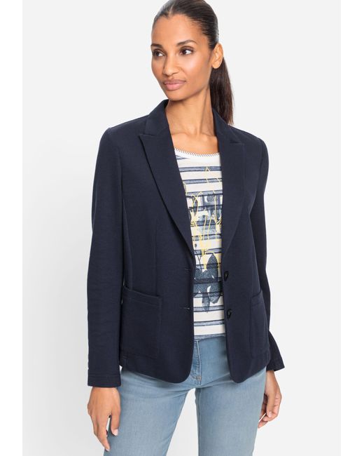 Olsen Blue Jerseyblazer mit aufgesetzten Taschen