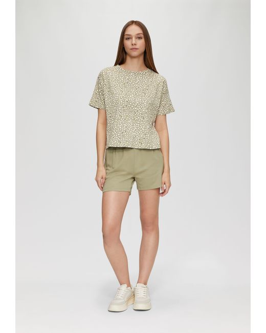 QS Natural Kurzarmshirt T-Shirt mit All-over-Print Artwork