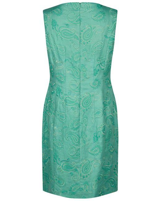 White Label Green Etuikleid aus Leinen