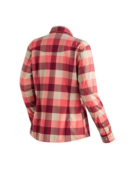Maier Sports Red Outdoorbluse Kendra L/S W Langarmbluse, pflegeleichte Karobluse