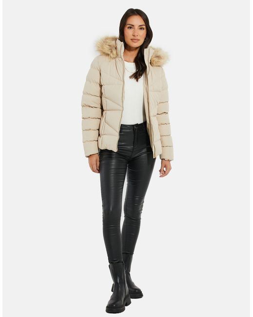 Threadbare Natural Steppjacke (1-St) mit kuscheliger Kapuze