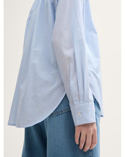 Tom Tailor Blue Langarmbluse Loose Fit Hemdbluse