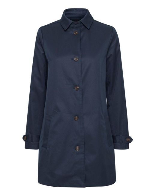 Fransa Blue Trenchcoat FRESCAS 1 Outerwear