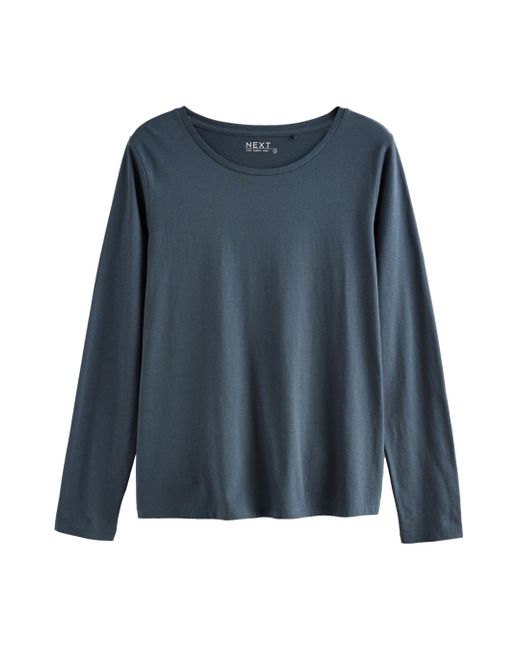Next Blue Langarmshirt Langarm-Rundhalsoberteil aus 100 % Baumwolle (1-tlg)