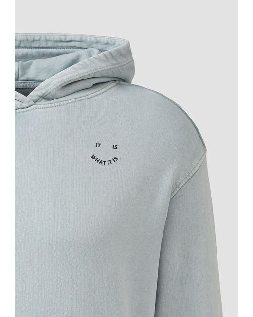 QS Gray Sweatshirt mit Backprint und Wascheffekt Waschung
