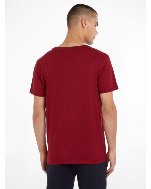 TEE mit für Underwear | SS Lyst Tommy Brust LOGO auf DE CN Markenlabel Rot in Hilfiger der Herren T-Shirt
