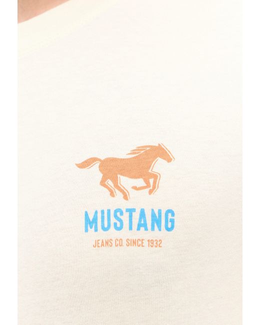 Mustang Kurzarmshirt T-Shirt in Natural für Herren