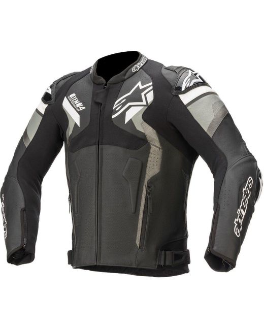 Alpinestars Motorradjacke Atem V4 Motorrad Lederjacke (wasserdicht) Perforiert in Black für Herren