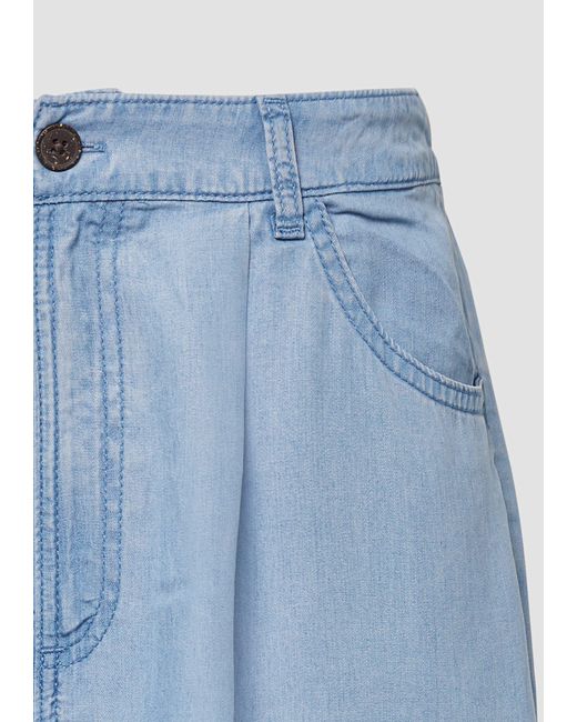 S.oliver Blue Fließende Relaxed-Fit-Shorts aus Lyocell mit Elastikbund