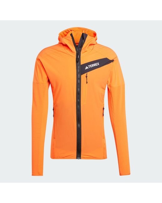 Adidas TECHROCK HOODED WIND FLEECEJACKE in Orange für Herren