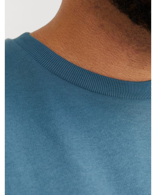 Jack & Jones Sweatshirt JJEBRADLEY SWEAT CREW NOOS PLS mit Rippbündchen in Blue für Herren
