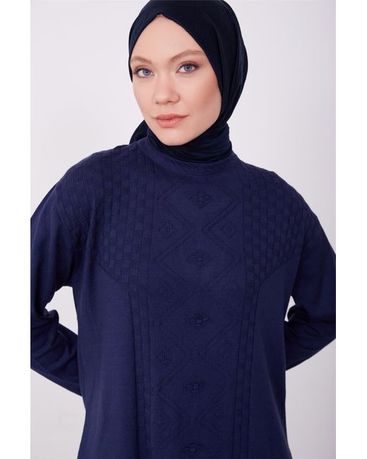 Armine Blue Langarmbluse Armine Pullover – Moderne und elegante Hijab-Mode