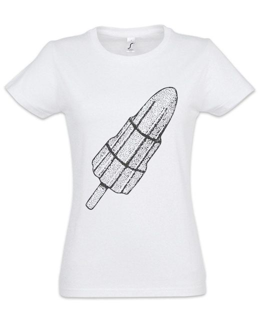 Urban Backwoods White Print- I T-Shirt Rocket Raketen Rakete Ice Cream Eis fusée